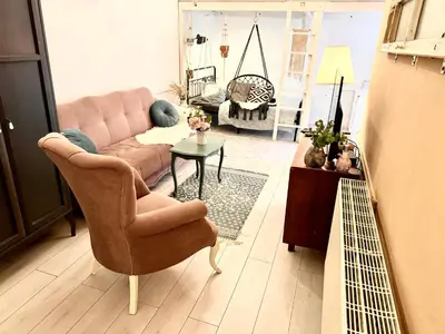 Ein Sitzbereich in der Unterkunft Loft in Prenzlauerberg