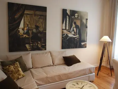 Ein Sitzbereich in der Unterkunft Apartments Nähe Hauptbahnhof