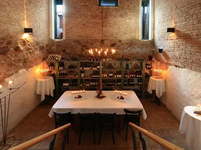 Ein Restaurant oder anderes Speiselokal in der Unterkunft Der Seehof Rheinsberg
