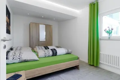 Ein Bett oder Betten in einem Zimmer der Unterkunft Luxusapartment nahe Müggelsee