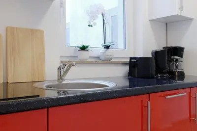 Küche/Küchenzeile in der Unterkunft Luxusapartment nahe Müggelsee
