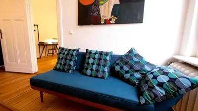 Ein Sitzbereich in der Unterkunft Berlin Apartment
