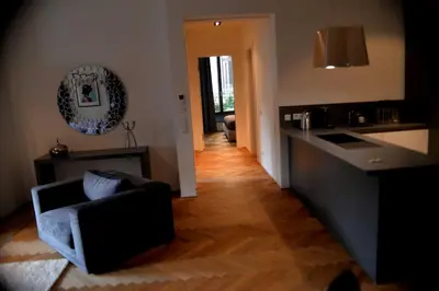 Ein Sitzbereich in der Unterkunft BonusFeature Apartments
