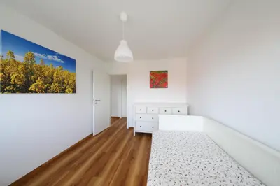 Ein Bett oder Betten in einem Zimmer der Unterkunft Ferienhaus Caputh