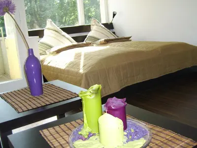 Ein Bett oder Betten in einem Zimmer der Unterkunft Nikol Apartments