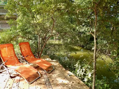Ein Garten an der Unterkunft Kornspeicher Himmelpfort