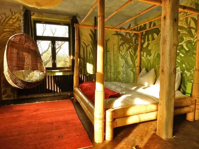 Ein Bett oder Betten in einem Zimmer der Unterkunft Kornspeicher Himmelpfort