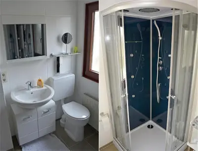 Ein Badezimmer in der Unterkunft Ferienwohnung Teltow 2