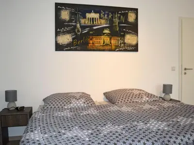 Ein Bett oder Betten in einem Zimmer der Unterkunft Ferienwohnung Teltow 2
