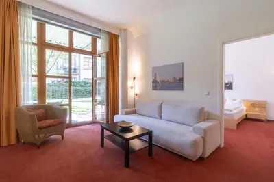 Ein Sitzbereich in der Unterkunft Hotel 26