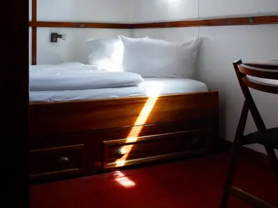 Ein Bett oder Betten in einem Zimmer der Unterkunft DAS SCHMÖCKWITZ