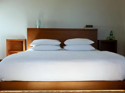 Ein Bett oder Betten in einem Zimmer der Unterkunft DAS SCHMÖCKWITZ