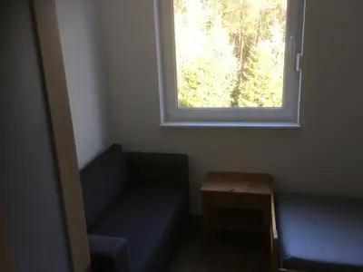 Ein Sitzbereich in der Unterkunft Schönwalde B