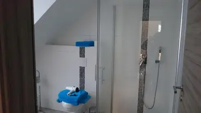 Ein Badezimmer in der Unterkunft Spreewälder Ferienpension