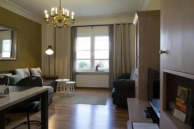 Ein Sitzbereich in der Unterkunft 2 Zimmer Apartment Charlottchen