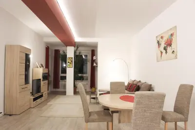 Ein Sitzbereich in der Unterkunft Grand Appartement nahe Müggelsee