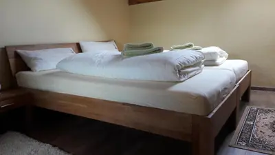 Ein Bett oder Betten in einem Zimmer der Unterkunft Ferienhaus am Wasserturm Angermünde