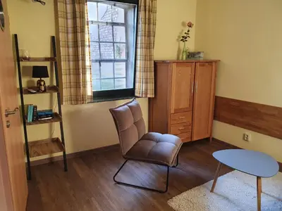 Ein Sitzbereich in der Unterkunft Ferienhaus am Wasserturm Angermünde