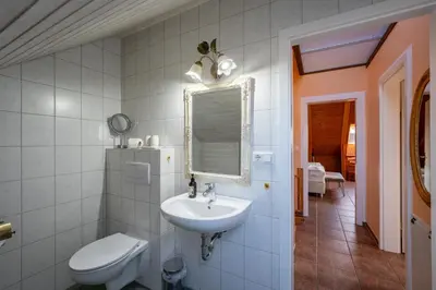 Ein Badezimmer in der Unterkunft Ferienhof am Trift