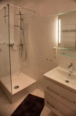 Ein Badezimmer in der Unterkunft Wohnen am Roseneck