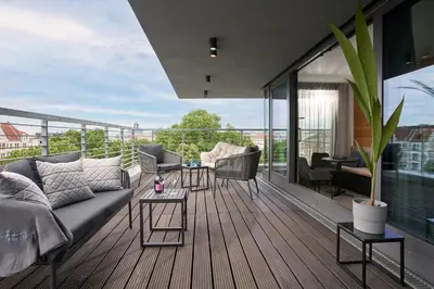 Ein Balkon oder eine Terrasse in der Unterkunft June Six Hotel Berlin City West