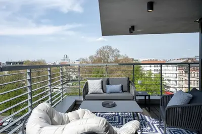 Ein Balkon oder eine Terrasse in der Unterkunft June Six Hotel Berlin City West