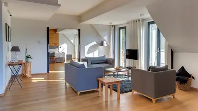 Ein Sitzbereich in der Unterkunft Hotel Strandhaus - Boutique Resort & Spa