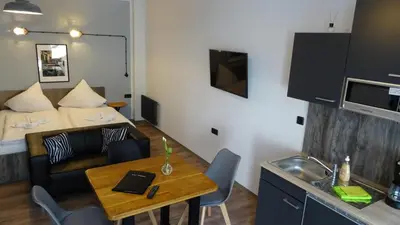 Küche/Küchenzeile in der Unterkunft Gästehaus Strausberg