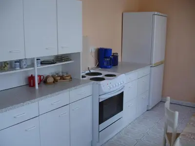 Küche/Küchenzeile in der Unterkunft Ferienwohnung Schob