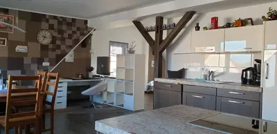 Küche/Küchenzeile in der Unterkunft Gemütliche Idylle am Seddinsee