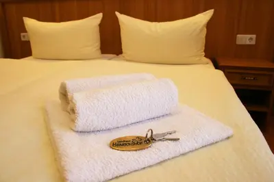 Ein Bett oder Betten in einem Zimmer der Unterkunft Landhaus Heinrichshof