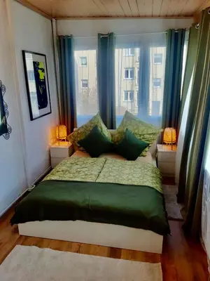 Ein Bett oder Betten in einem Zimmer der Unterkunft Ferienwohnungen am Ruppiner See und Fontane Therme