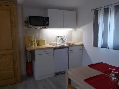 Küche/Küchenzeile in der Unterkunft Ferienhaus am Langen See II