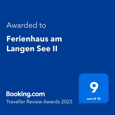 Ein Zertifikat, Auszeichnung, Logo oder anderes Dokument, das in der Unterkunft Ferienhaus am Langen See II ausgestellt ist