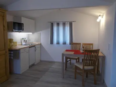 Küche/Küchenzeile in der Unterkunft Ferienhaus am Langen See II