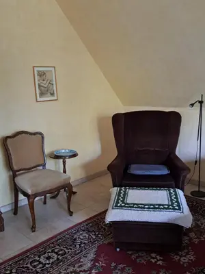 Ein Sitzbereich in der Unterkunft Ferienwohnung-Sonnenparadies-Wandlitz