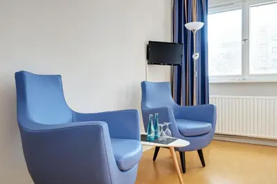 Ein Sitzbereich in der Unterkunft Gästehaus Lazarus