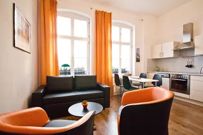 Küche/Küchenzeile in der Unterkunft Ferienwohnung Babelsberg