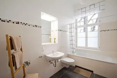 Ein Badezimmer in der Unterkunft Ferienwohnung Babelsberg