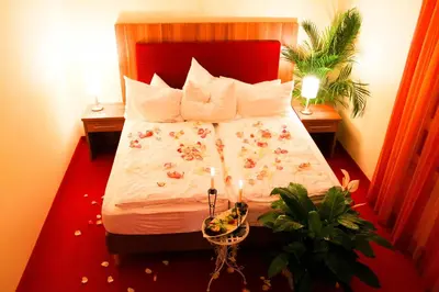 Ein Bett oder Betten in einem Zimmer der Unterkunft Ferienpark Templin direkt neben der Naturtherme