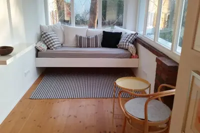 Ein Sitzbereich in der Unterkunft Ferienhaus Bindow