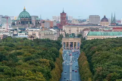 Ein allgemeiner Blick auf Berlin oder ein Stadtblick von des Hotels aus