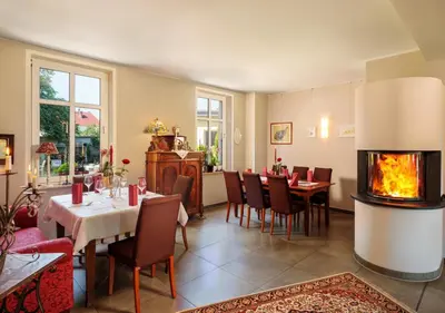 Ein Sitzbereich in der Unterkunft Pension EssLust