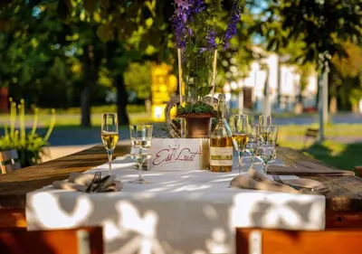 Ein Garten an der Unterkunft Pension EssLust