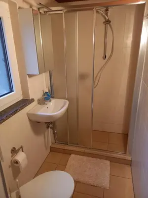 Ein Badezimmer in der Unterkunft Ferienhaus direkt am See