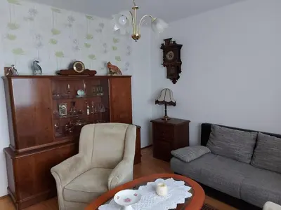 Ein Sitzbereich in der Unterkunft Ferienwohnung-Havelsee