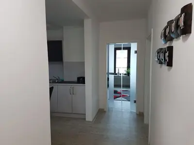 Küche/Küchenzeile in der Unterkunft Ferienwohnung Auszeit Bad Belzig Näthe