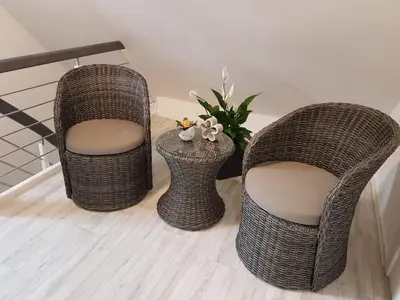 Ein Sitzbereich in der Unterkunft Ferienwohnung Auszeit Bad Belzig Näthe