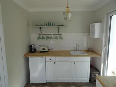 Küche/Küchenzeile in der Unterkunft Cottage Ferienwohnung mit Seeblick