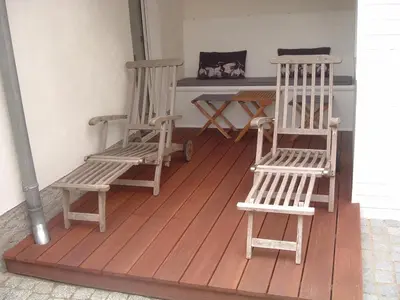 Ein Balkon oder eine Terrasse in der Unterkunft Cottage Ferienwohnung mit Seeblick